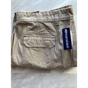 North Crest Pants Mens‎ 42x30 Khaki Relaxed Fit Cargo NWT